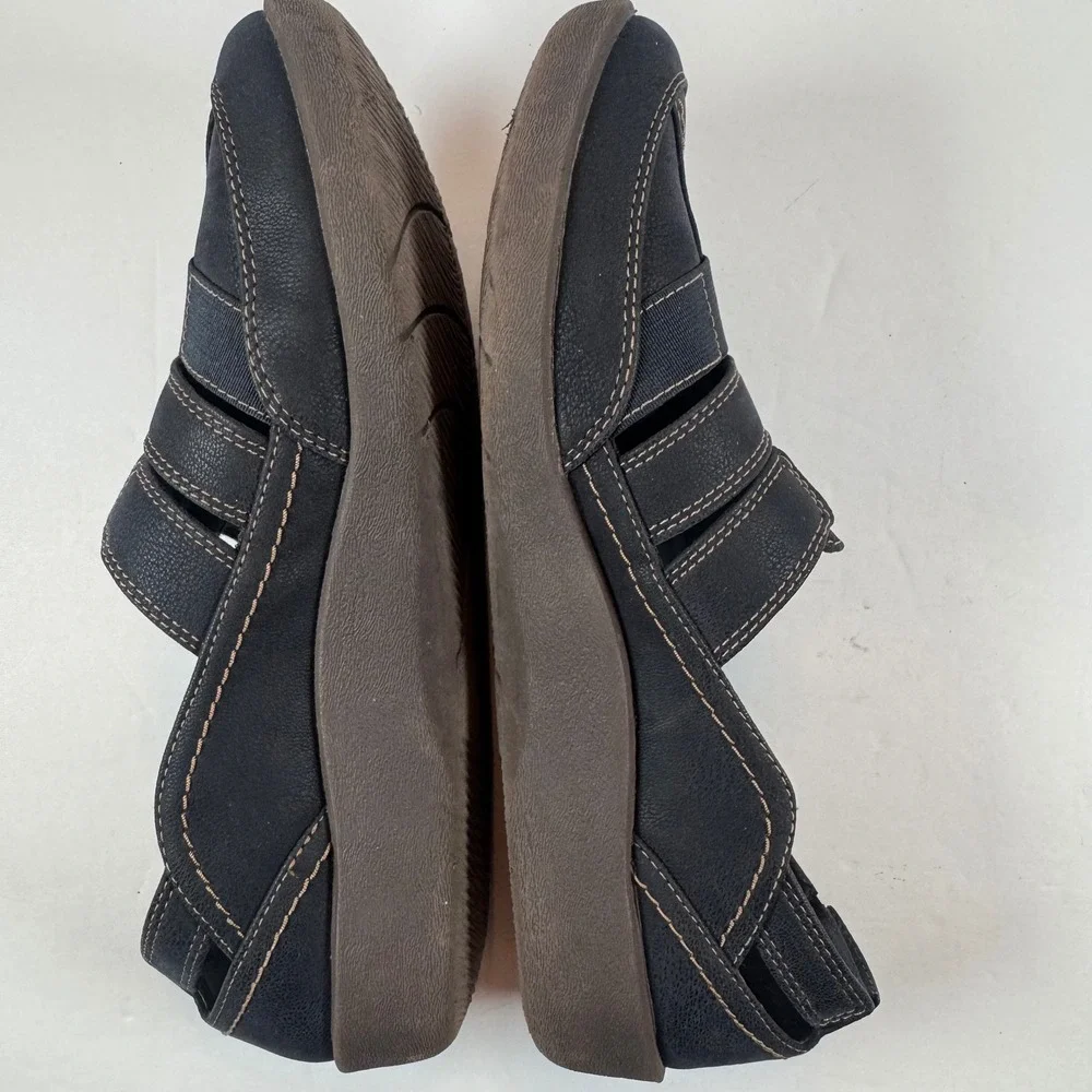 Clarks Cloudsteppers Navy Blue Slip On Loafers Womens 8.5 M Cushion Soft 23535 - Picture 5 of 9